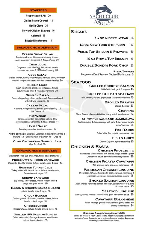 yacht club silverdale|yacht club broiler menu.